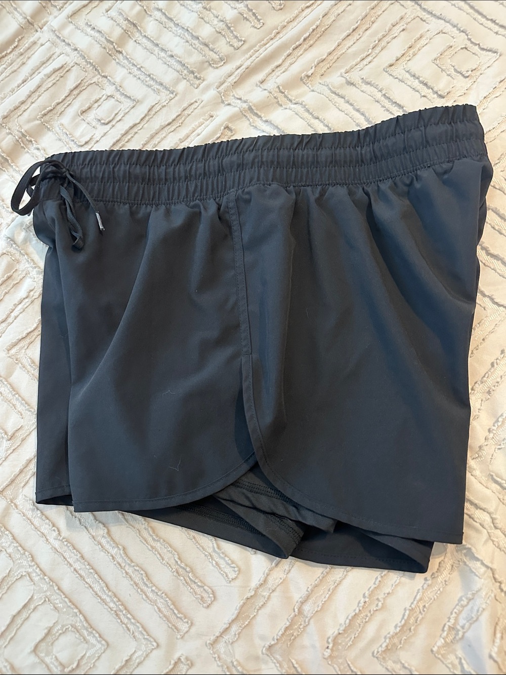 Women's Black Athletic Running Shorts with Elastic Drawcord Waist - Picture 5 of 5